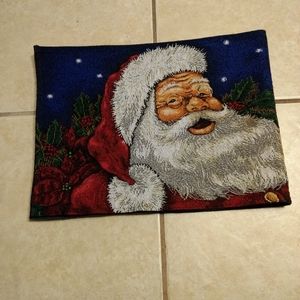 Santa Claus Christmas Holiday Woven Tapestry Table Runner 13" x 72"